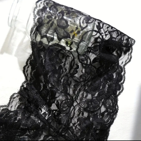 Elegant All Lace Women's Intimate Boy Shorts Set Black & White - Picture 5 of 8